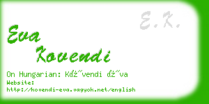 eva kovendi business card